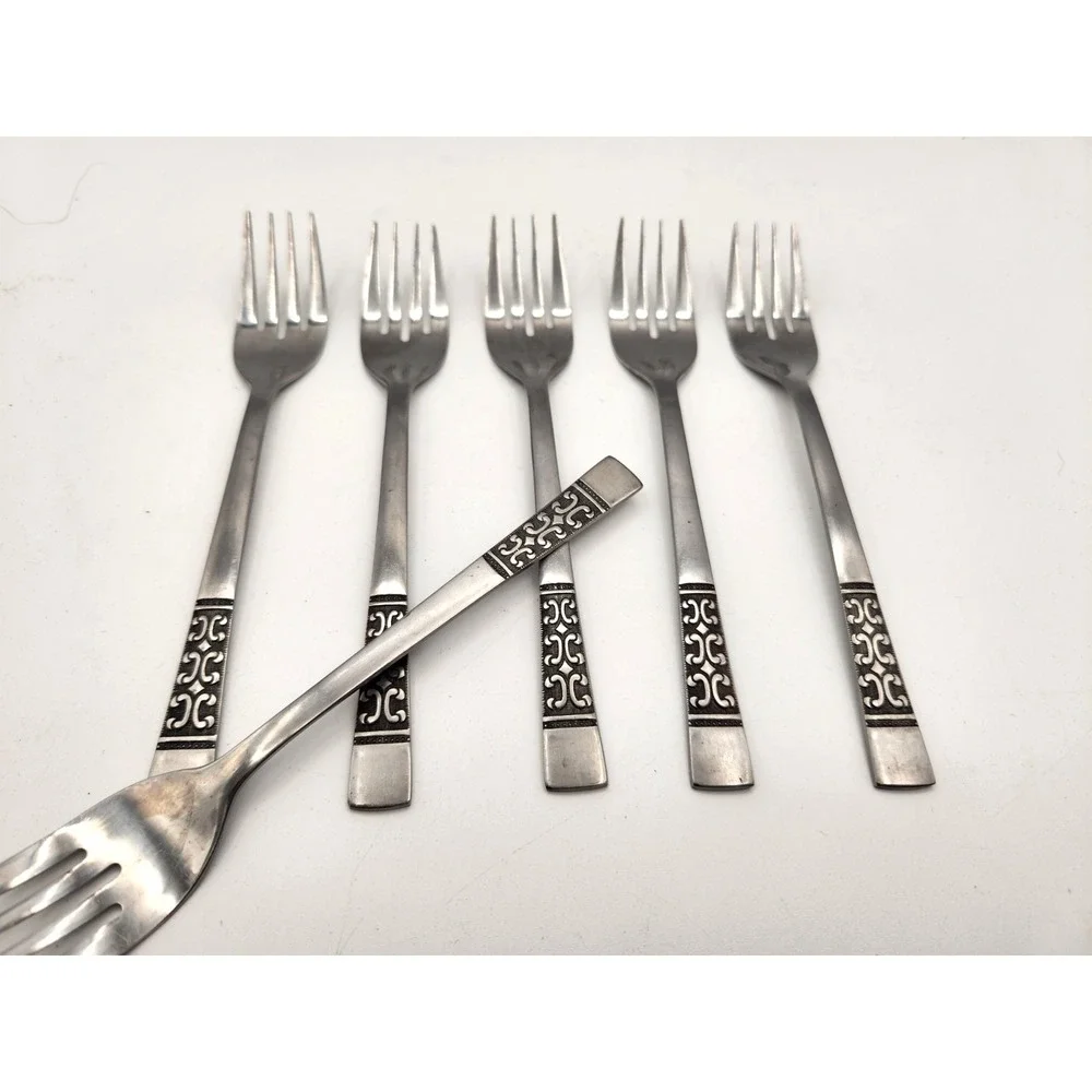 Stanley Roberts Rogers Co CASA VISTA Lot of 6 Stainless Steel Salad Forks JAPAN